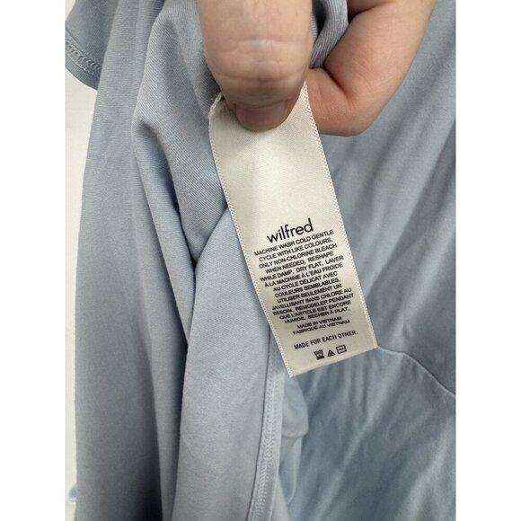 Wilfred Saturn Mini Wrap Dress Women Small Light Blue Preppy Contemporary - Picture 6 of 11